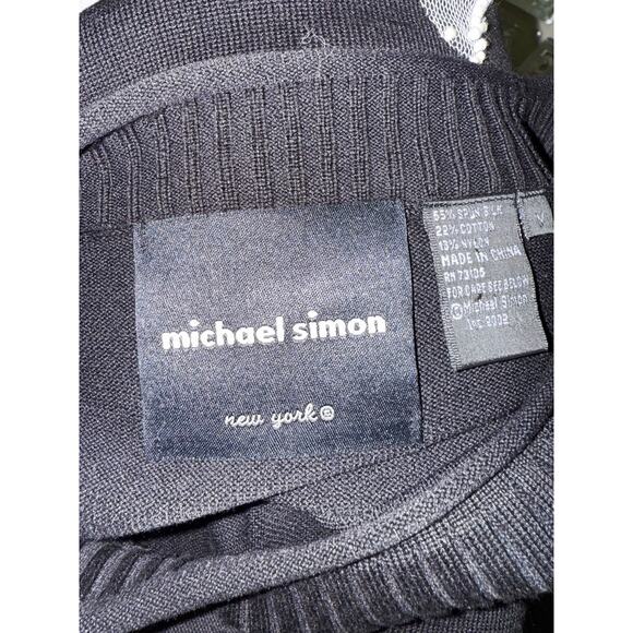 Michael Simon Vintage Cat Beaded Spun Silk Blend Sweater - Size medium -OG - Picture 7 of 12